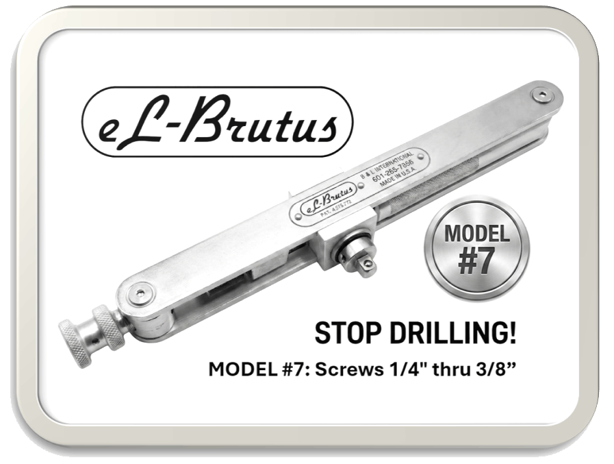 eL Brutus screw extractor for removing stubborn or stuck aircraft screws